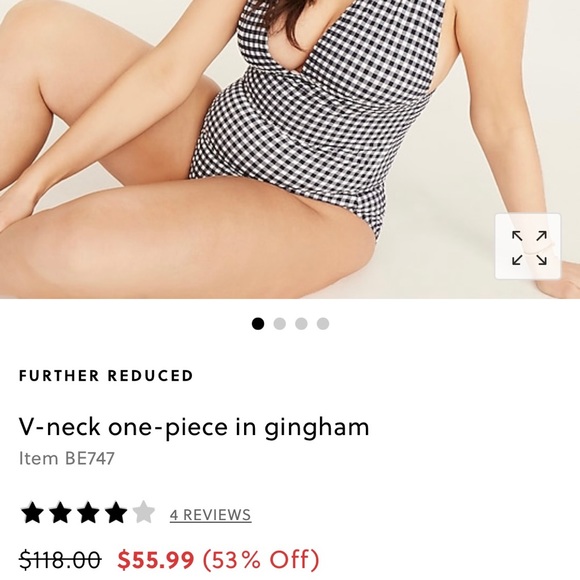 Brand New J.Crew V-neck One Piece in Gingham - Picture 5 of 10